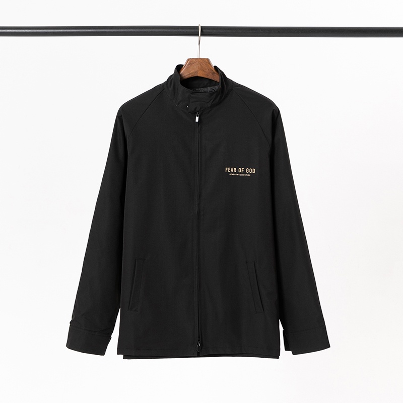 Áo Khoác Essentials FOG 7th SS2022, Fear Of God Essentials Jacket, dạng vải gió, màu đen BapeVN