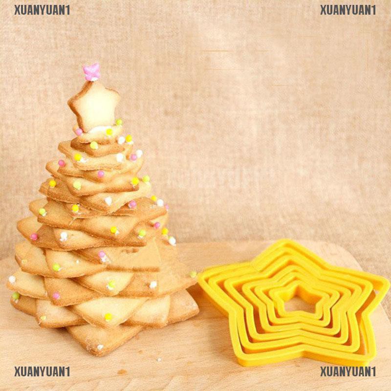 Set 1 / 6 Khuôn Cắt Bánh Quy Hình Cây Thông / Ngôi Sao