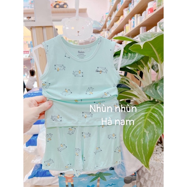 Xả bộ sát nách/Ba lỗ avaler (cài vai cộc tay )sợi tre Avaler size 3-6m đến 3-4y