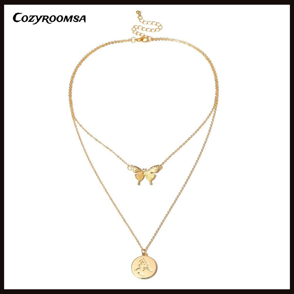 vòng cổ Choker Nhiều Lớp Mặt Hình Bướm Thời Trang Cho Nữ