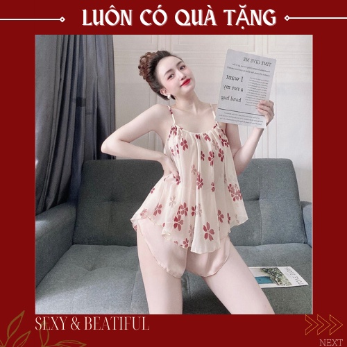 Đồ Bộ Ngủ Lụa Sexy 💖 Chiffon Mềm Mát 💖 Mềm Mát, Mỏng Nhẹ Tôn Dáng < Size < 65kg > Sun Shop | BigBuy360 - bigbuy360.vn