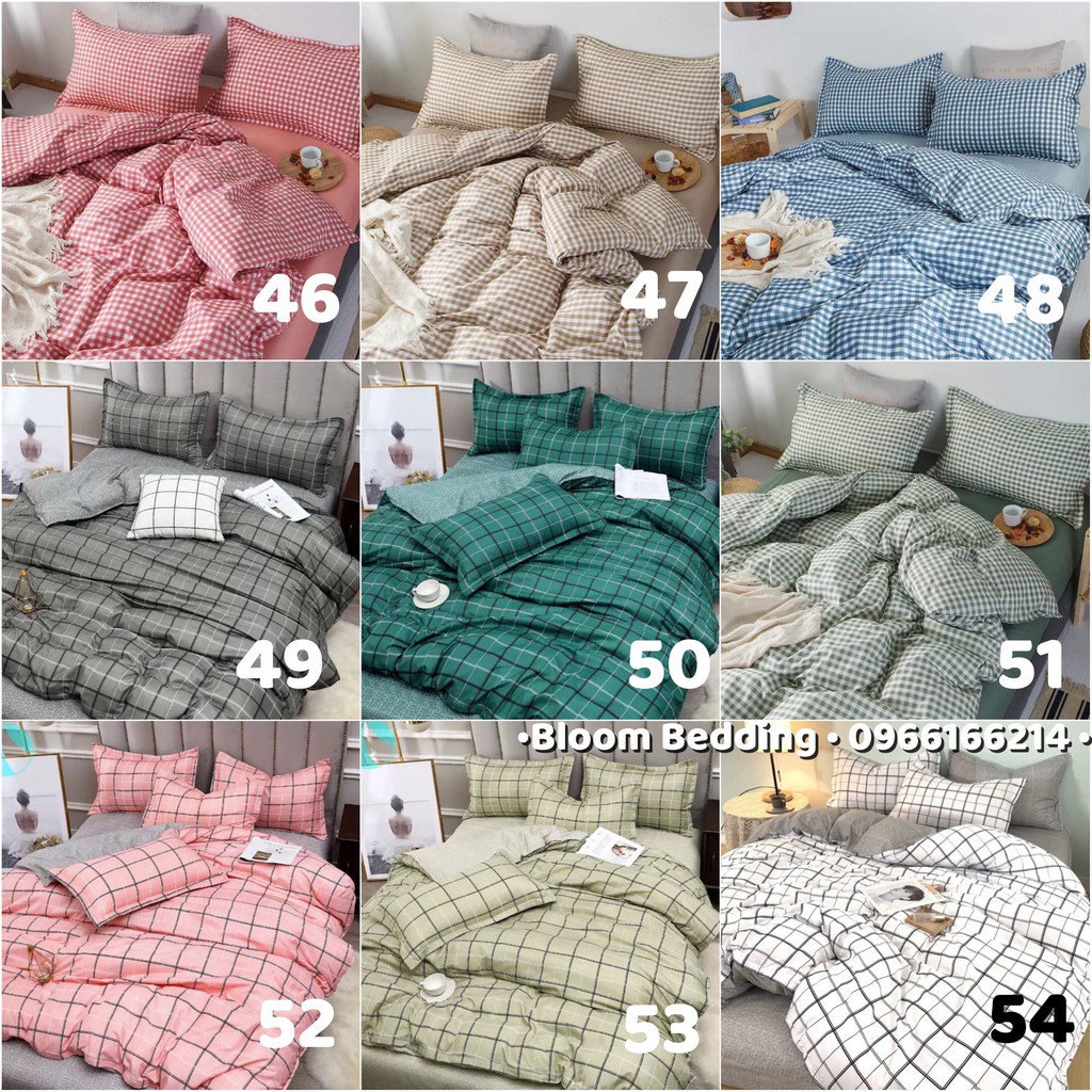 (Nhiều mẫu) Tổng Hợp Các Mẫu Chăn Ga Gối Cotton Poly Kẻ Mới Nhất 2020 (Chat chọn mẫu)