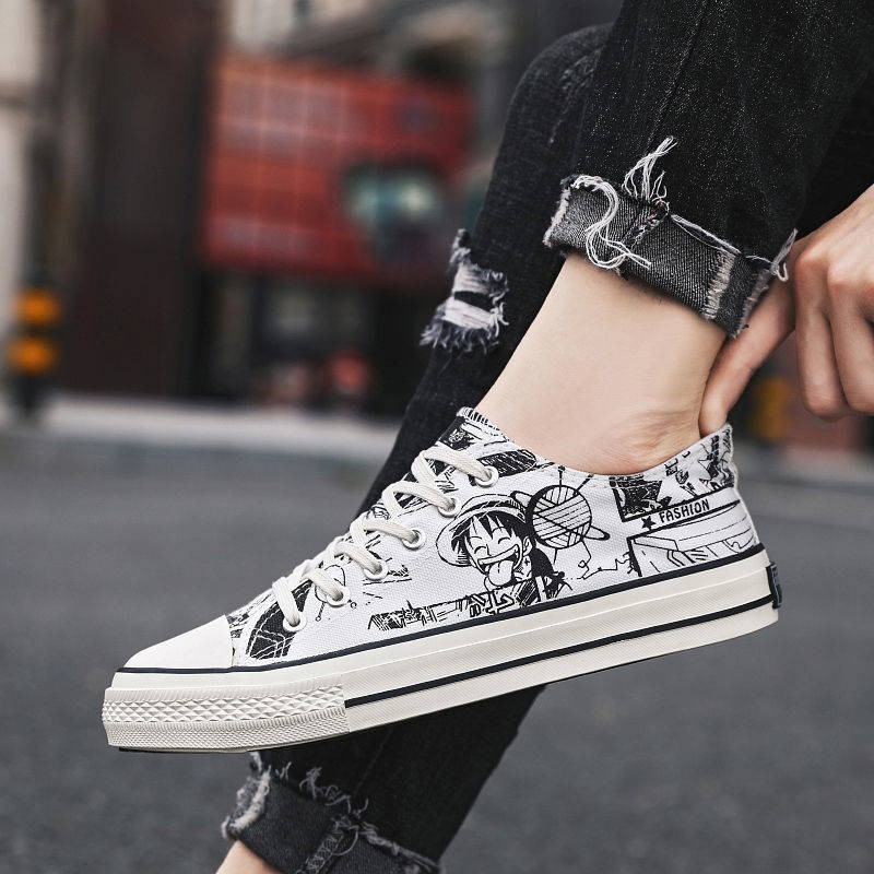 One Piece Graffiti Canvas Trend High Top giày nam | BigBuy360 - bigbuy360.vn