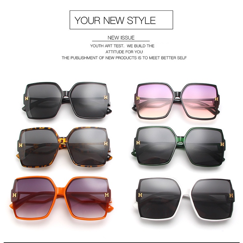Kính râm thời trang màu cam cho phụ nữ Xu hướng cổ điển kính râm hình vuông rỗng UV400