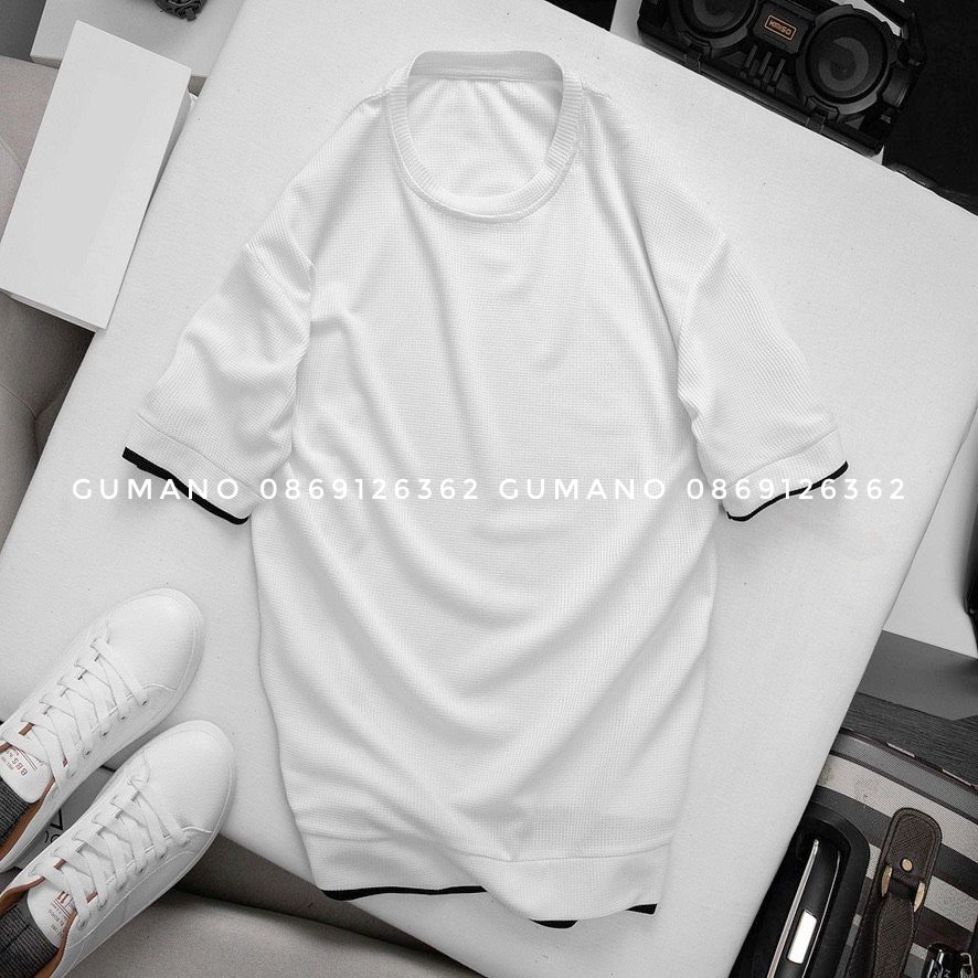 Áo thun nam phối tay vải xốp thông hơi dày dặn cao cấp