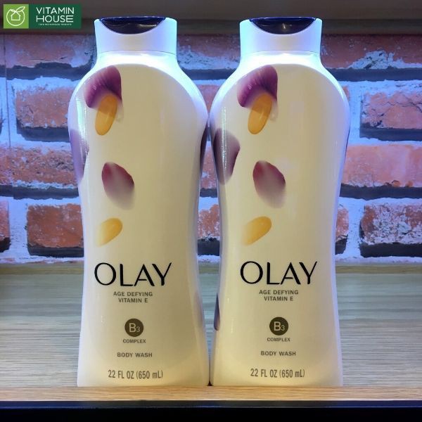 Sữa tắm Olay ngăn ngừa lão hóa da với Vitamin E - Age Defying with vitamin E USA 650ml