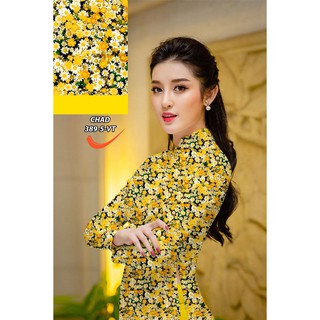 vải may áo dài hoa siêu xinh (ảnh thật) cả bộ vải