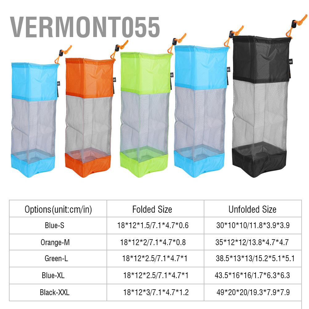 Vermont055 Portable Storage Foldable Washing Clothes Laundry Basket Bag Mesh Net Drawstring