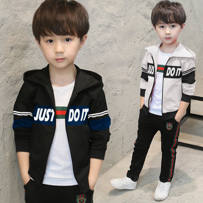 Áo Khoác Trẻ Em, Áo Trẻ Em Sọc In Chữ Just Do It Kèm Mũ NN1003