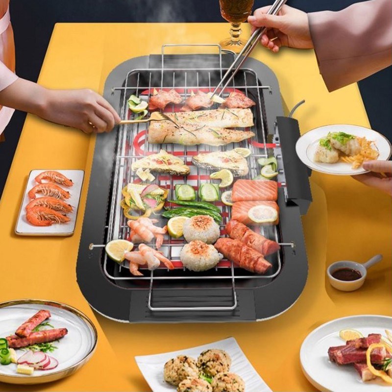 Bếp Nướng Không Khói BY-H6, ❤️RẺ VÔ ĐỊCH❤️ Bếp Điện 1500W ELECTRIC BBQ Hàn Quốc Tiện Lợi Cho Gia Đình