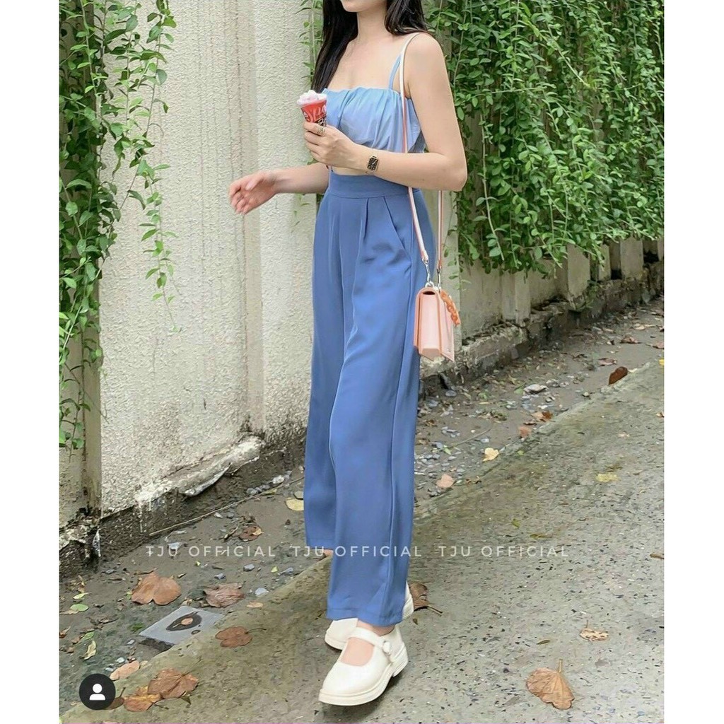 Set Áo Hai Dây Nhún Và Quần Dái Ống Rộng