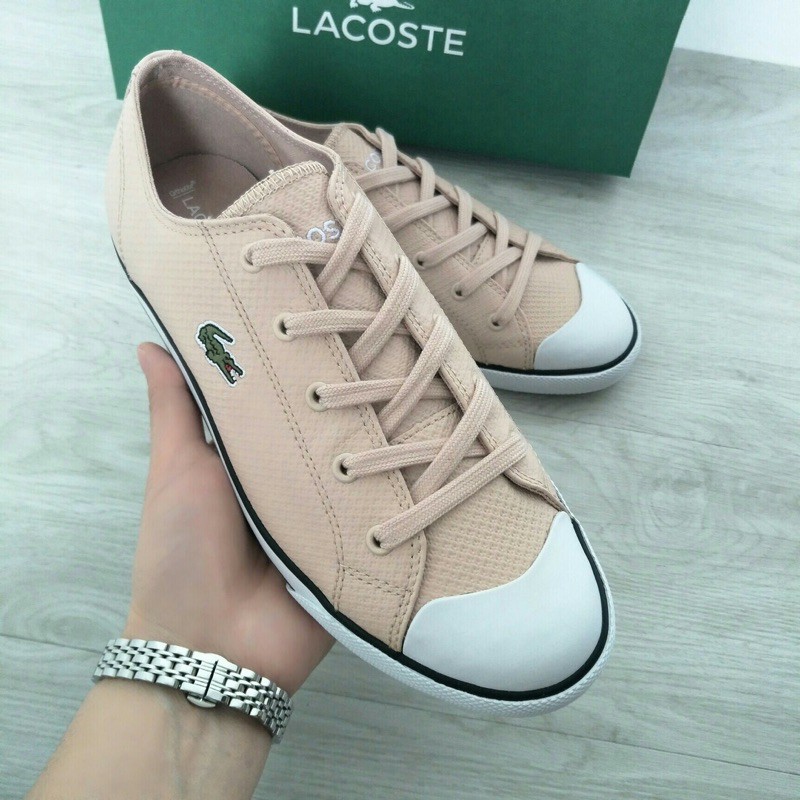 giày nữ màu hồng da nổi mẫu đầu xuân mới nhất lacoste