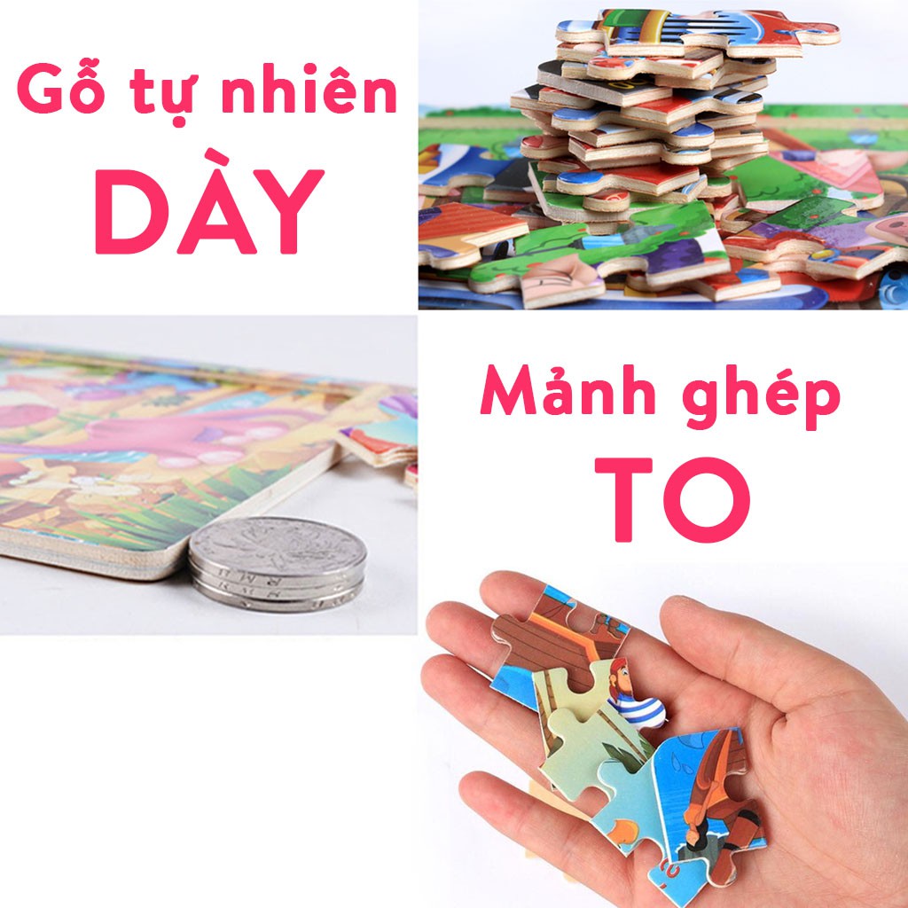 [Mã LIFETOYS1 giảm 30K đơn 99K] Xếp hình cho bé 20 mảnh ghép gỗ nhiều mẫu đẹp, đồ chơi phát triển trí tuệ ETOYS