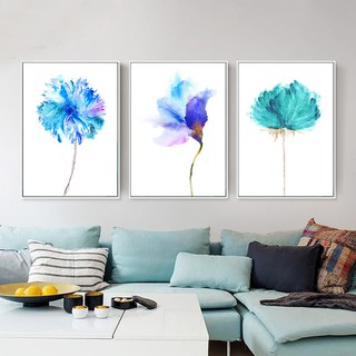Tranh canvas kèm khung tranh treo tường hoa màu nước 1