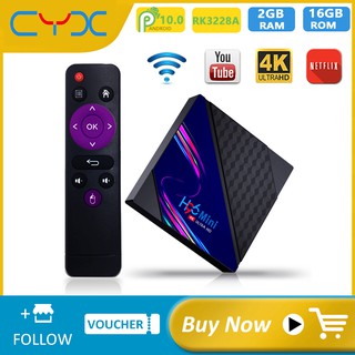TV Box Android 10 H96 Mini V8 Rk3228A Rock 2gb 16gb 2.4ghz Wifi hỗ trợ Google Play Youtube chất lượng cao