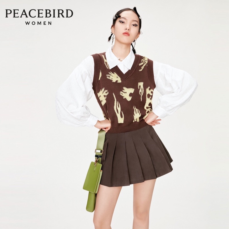 Áo ghile len nâu Peacebird