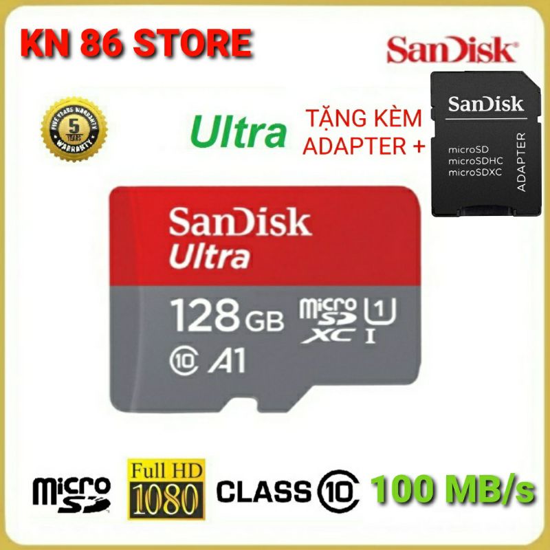 Thẻ Nhớ SanDisk Ultra MicroSDXC Dung Lượng 128G tốc độ cao 667 x100MB/s