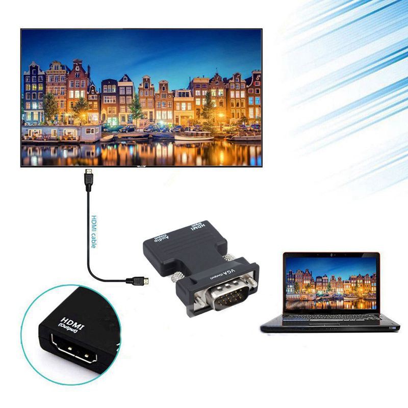 Đầu chuyển đổi âm thanh từ đầu cắm 1080P HDMI sang lỗ cắm VGA