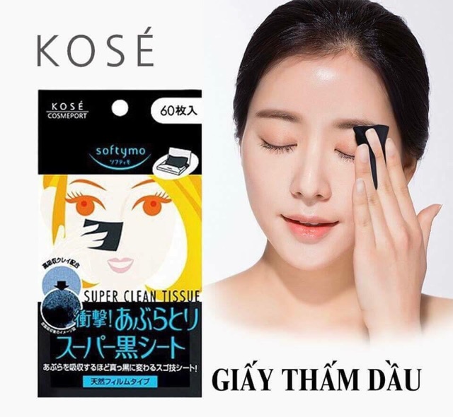 Giấy thấm dầu than hoạt tính Kose Nhật Bản