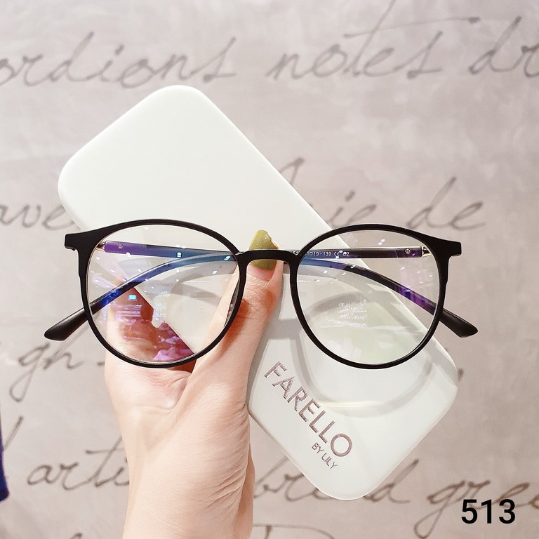 Gọng kính cận nhựa dẻo Glasses Garden dáng tròn 513 siêu nhẹ - Có lắp mắt theo yêu cầu