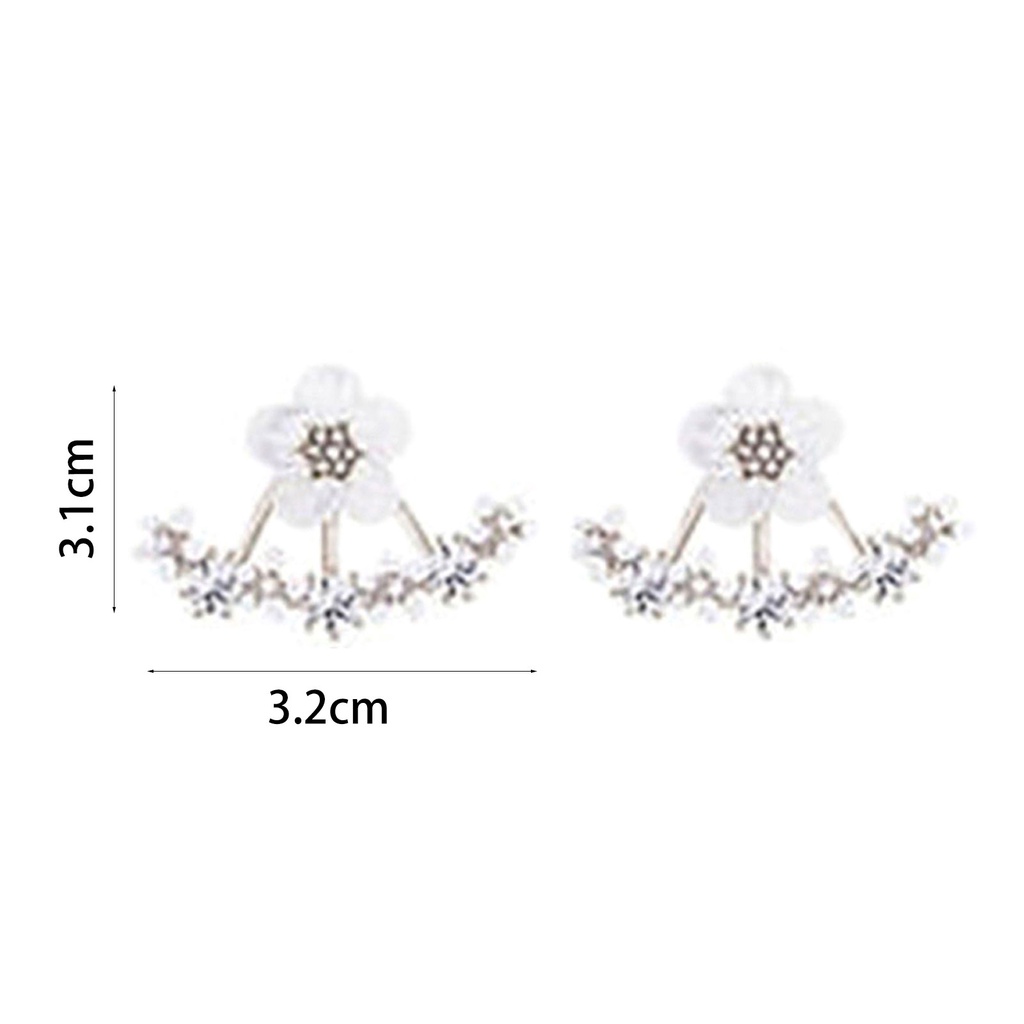 Đôi hoa tai kiểu hoa đính đá phong cách Hàn Quốc dành cho nữ