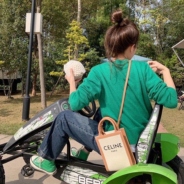 【ZHELIHANGFEI】Áo Cardigan Dệt Kim Tay Dài Dáng Rộng Phong Cách Preppy Dễ Phối Đồ