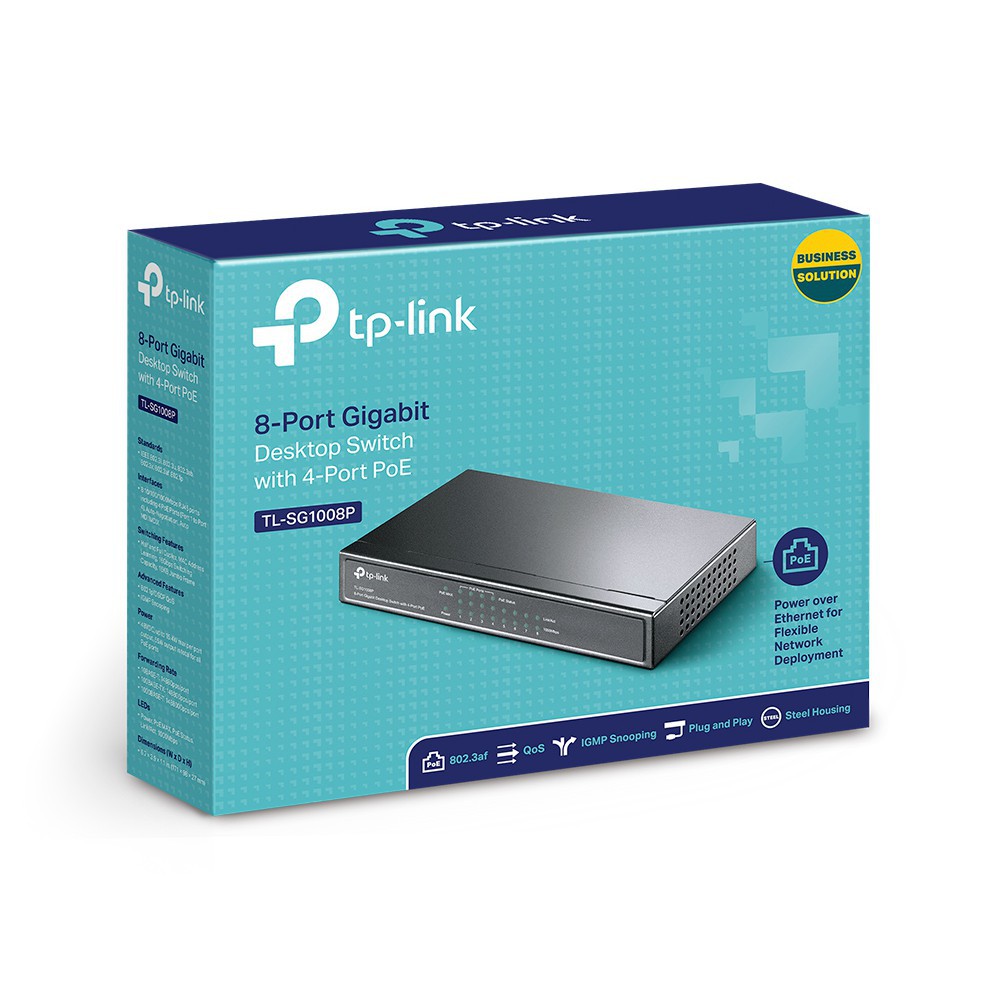 Bộ chia tín hiệu Tp Link TL-SG1008P POE 8 cổng RJ45 10/100/1000 Mbps Mở rộng mạng ổn định