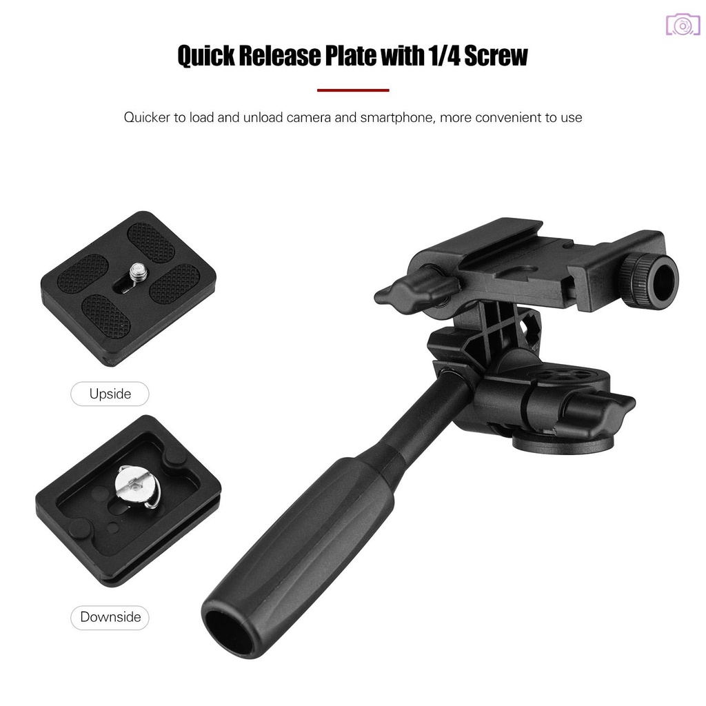 Đầu Chảo 3 Chiều Xoay 360 Độ Chất Lượng Cao° Tấm Tháo Lắp Nhanh Panoramic 3KG Có Tay Cầm Tháo Gỡ Cho Chân Máy Ảnh 1 / 4 | BigBuy360 - bigbuy360.vn