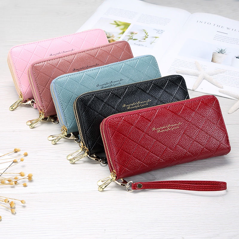 【Dompet Panjang】 Ví Dài Cầm Tay Hai Dây Kéo Đôi Đựng Điện Thoại Chìa Khóa Cho Nữ Sinh