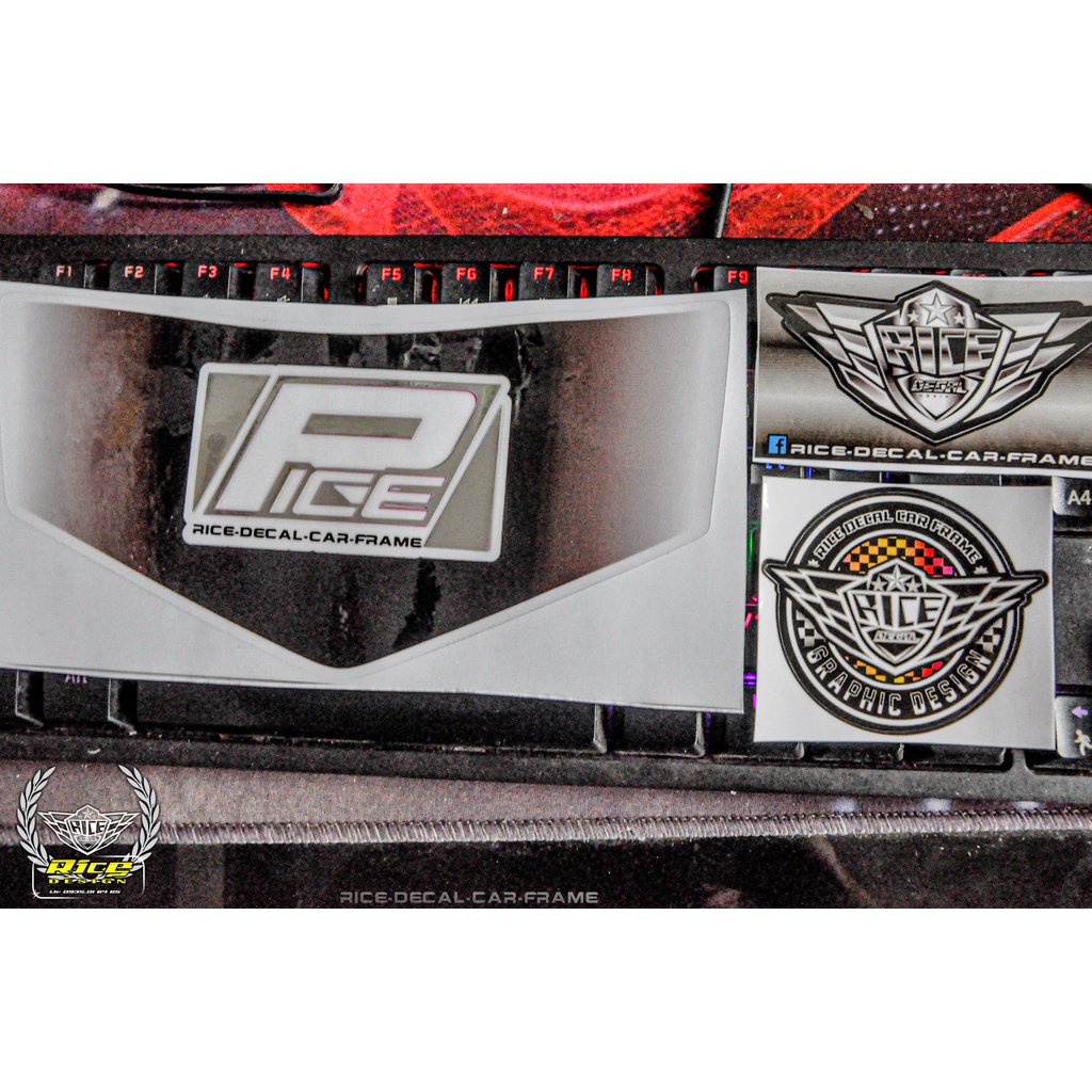Tem Rice decal Car Frame  Ghép Crôm Dán Hộp Đầu Sirius