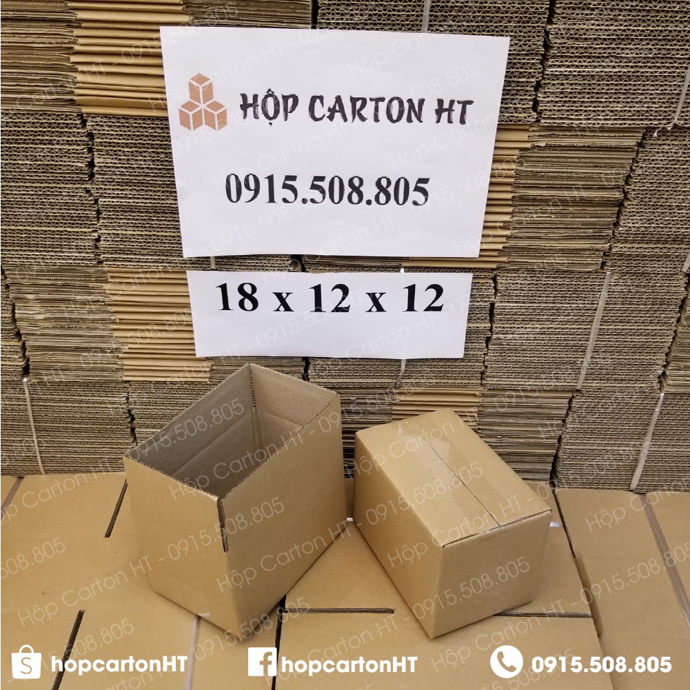 Combo 6 Hộp Carton Đóng Hàng 18x12x12 Bìa Carton Gói Hàng Đóng Trang Sức, Mỹ Phẩm Chất Liệu 3 Lớp Giá Rẻ - Hộp Carton HT