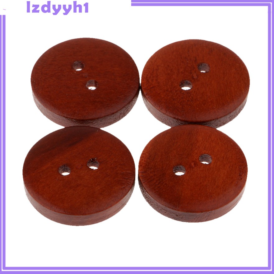 Set 20 Nút Gỗ 2 Lỗ 20mm Dùng Trang Trí Quần Áo Phong Cách Vintage