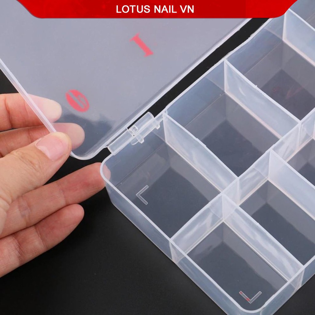 Hộp đựng móng, khay đựng phụ kiện nail 10 ô tiện lợi