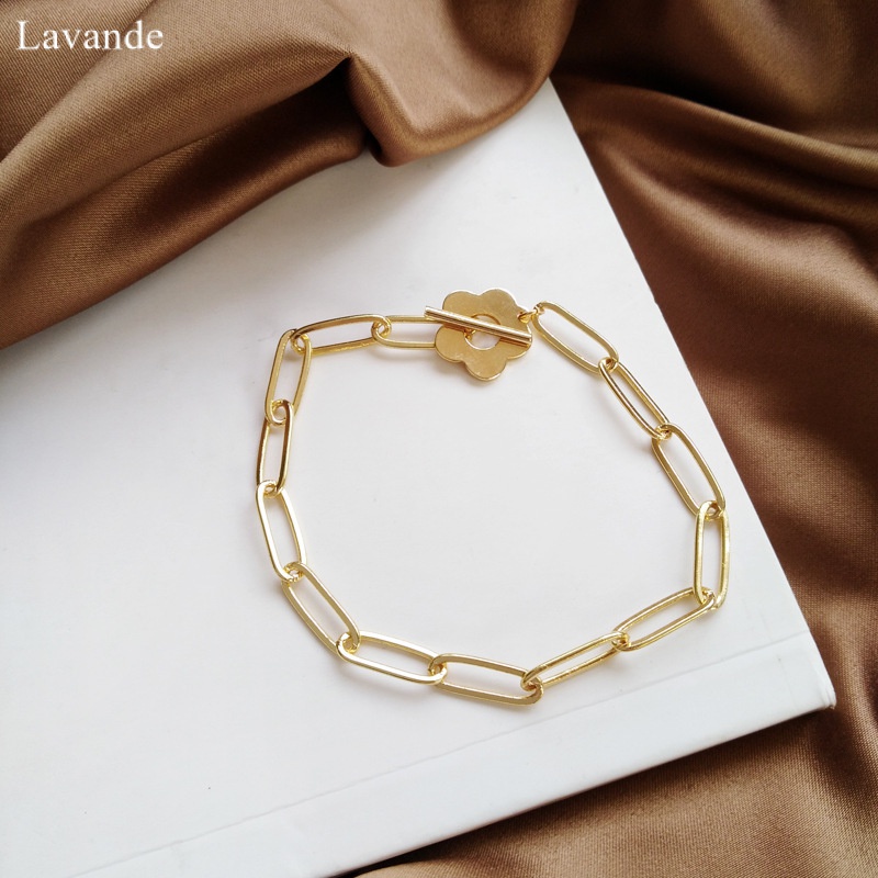 Vòng Đeo Tay Thép Titan Dạng Chuỗi Hoa Phong Cách Niche Không Phai Màu CEZF Thanh Lịch Cho Nữ