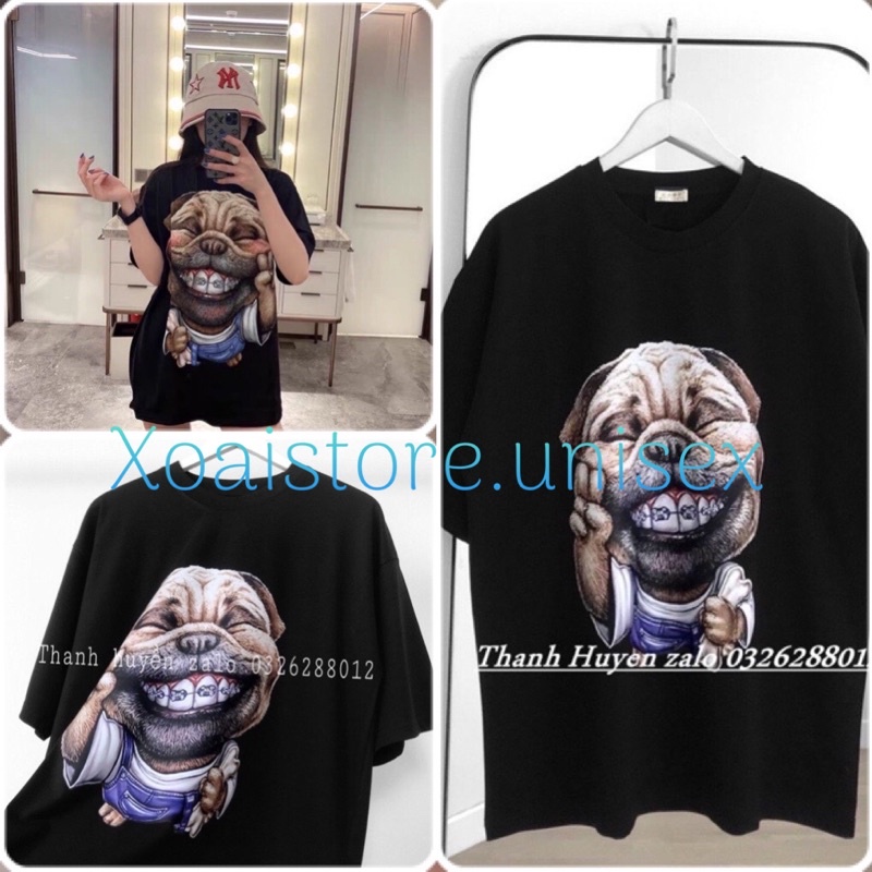 [Freeship]Áo phông chó niềng răng chuẩn from rộng chùm mông (XOAISTORE)