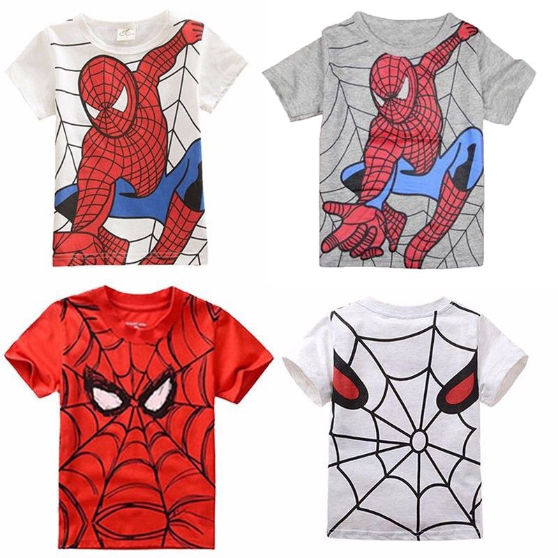 Áo thun tay ngắn in hình Spiderman dành cho bé trai