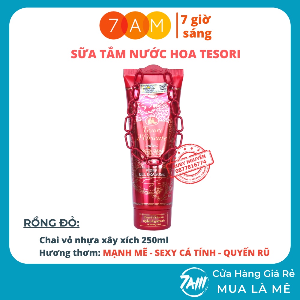 Sữa Tắm Nước Hoa Tesori Hoa Sen Thảo Mộc CHÍNH HÃNG Sữa Tắm Xích Ý 250ml Thơm Lâu - RUBY NGUYỄN 7AM