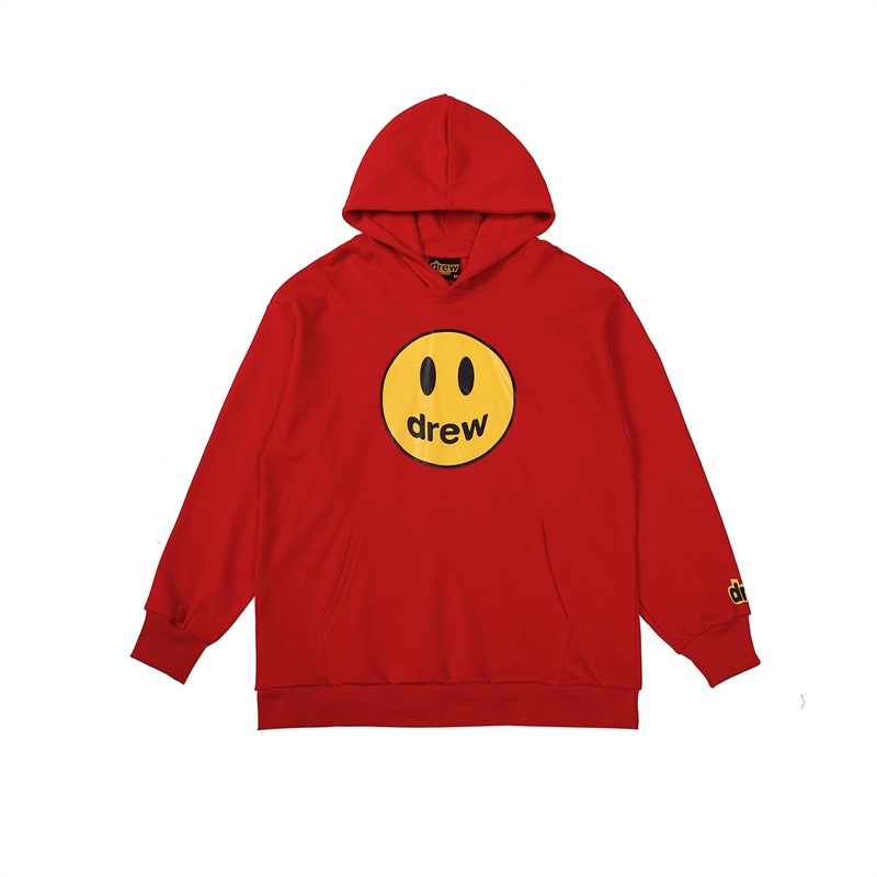 D &amp; EW Áo Sweatshirt Có Mũ Trùm Đầu In Logo Mặt Cười Nhiều Màu Cơ Bản Thời Trang Cho Cặp Đôi