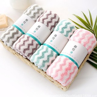 Khăn Mặt Lông Cừu Xuất Hàn Vân Kẻ Sọc