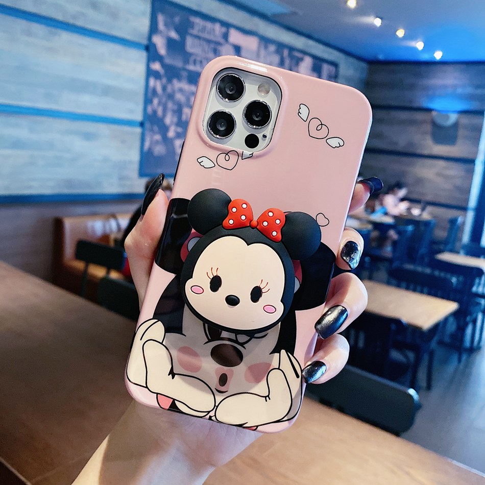 Ốp điện thoại họa tiết dễ thương có giá đỡ cho Apple Iphone 11 12 Pro 12pro Max 12mini 7 8 Plus X Xs Max Xr | BigBuy360 - bigbuy360.vn