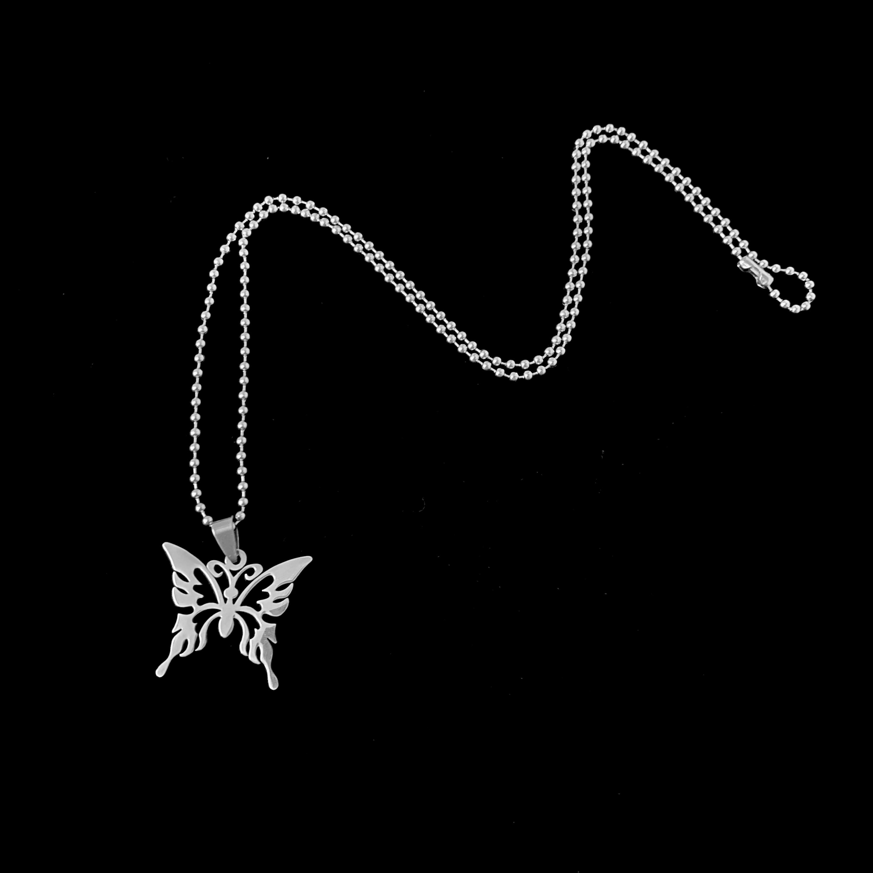 Korea Butterfly Clavicle Chain 2021 New Hip Hop Necklace Accessories