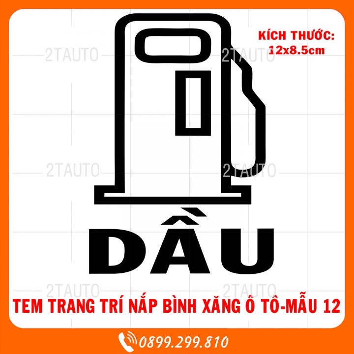Tem dán nắp bình xăng xe hơi ô tô , decal sticker dán bình xăng- MẪU 12