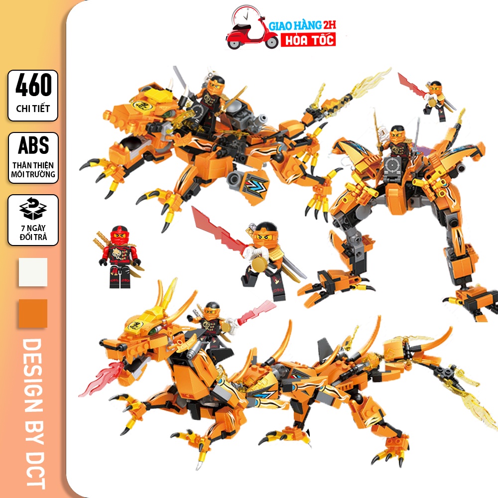 Đồ chơi Lego Ninja Rồng Vàng 460PCS / lego Ninjago lắp ráp mô hình kèm Nhân Vật 3 in 1 thông minh cho bé