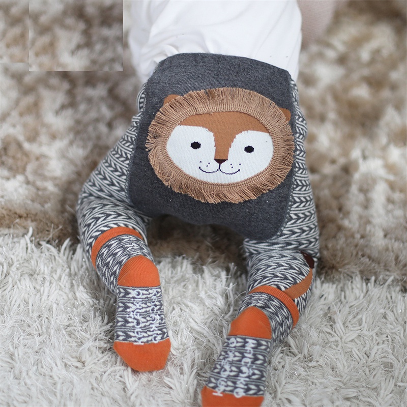 Bộ 2 Quần Tất Cotton Mềm Mại Giữ Ấm Mùa Đông In Họa Tiết Động Vật Dễ Thương Dành Cho Các Bé
