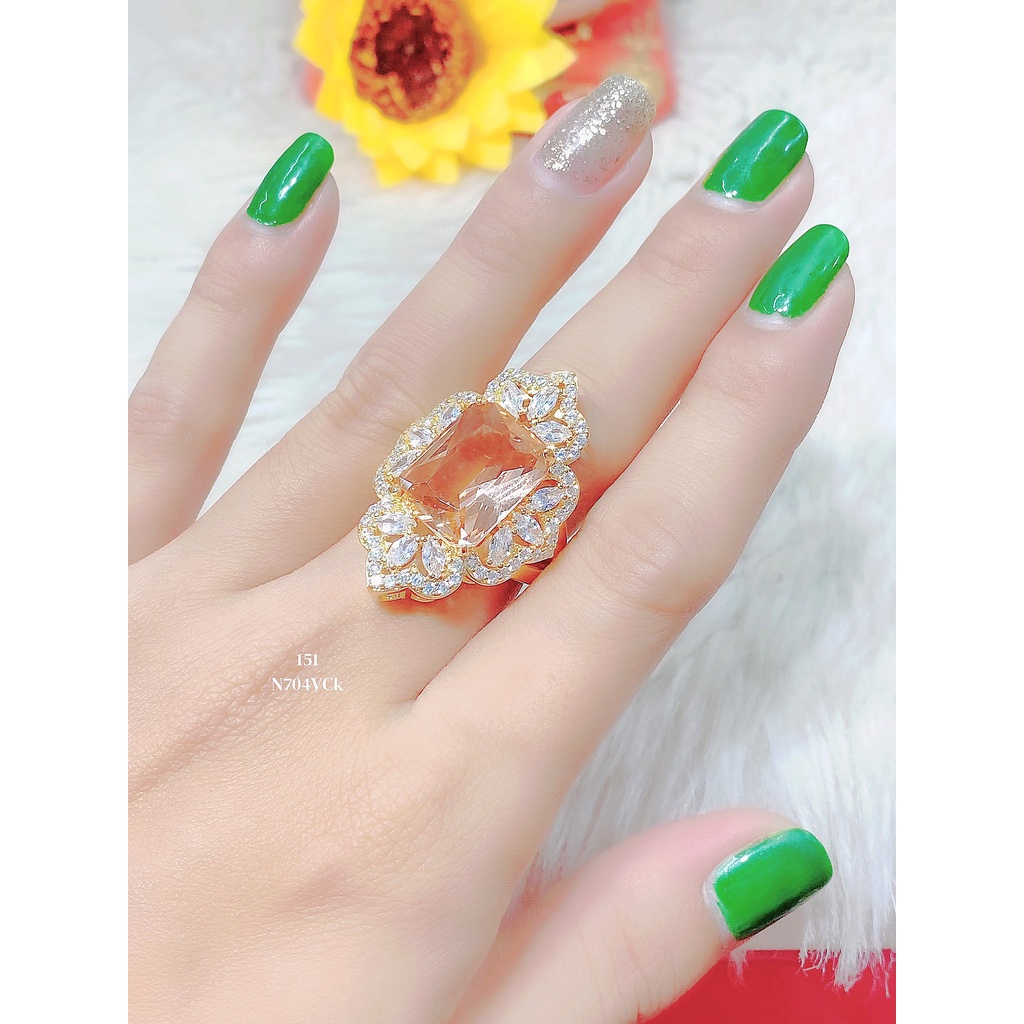 Nhẫn nữ mạ vàng 18k đính đá CZ N704VCK-151 - Trang Sức UHA