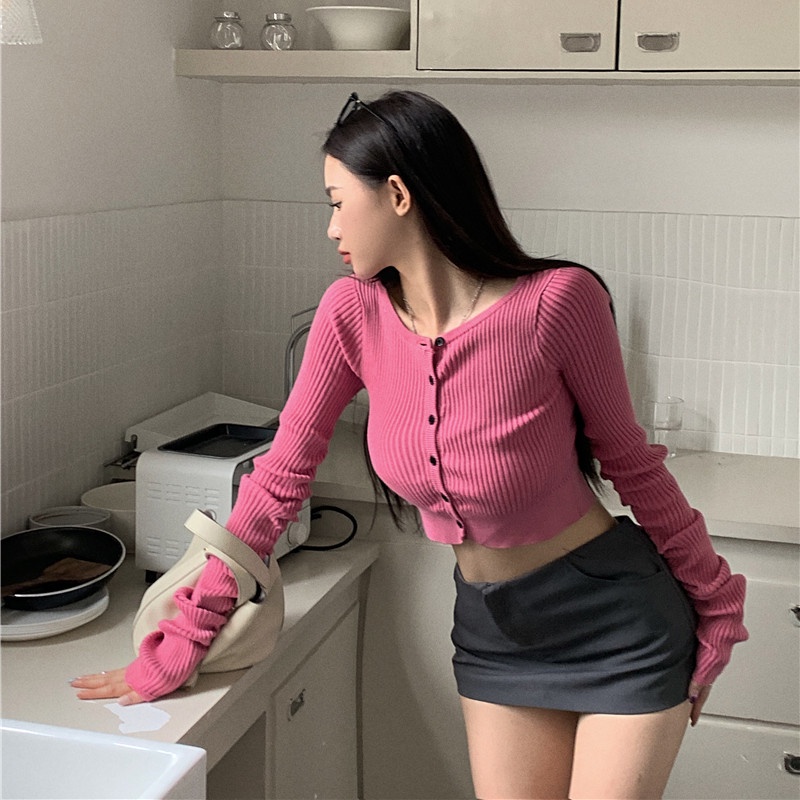 Áo Cardigan Dệt Kim Mỏng Thời Trang Mùa Thu Gợi Cảm