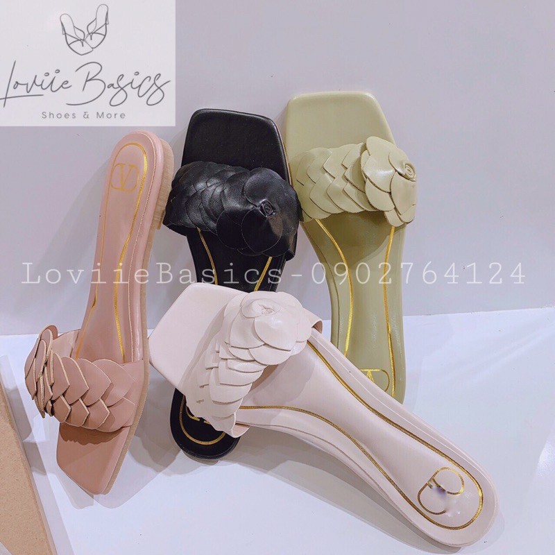 LOVIIE BASICS - DÉP NỮ QUAI NGANG NƠ HOA - DÉP NỮ ĐẾ BỆT MŨI VUÔNG - DÉP NỮ THỜI TRANG ĐẾ BỆT D210422