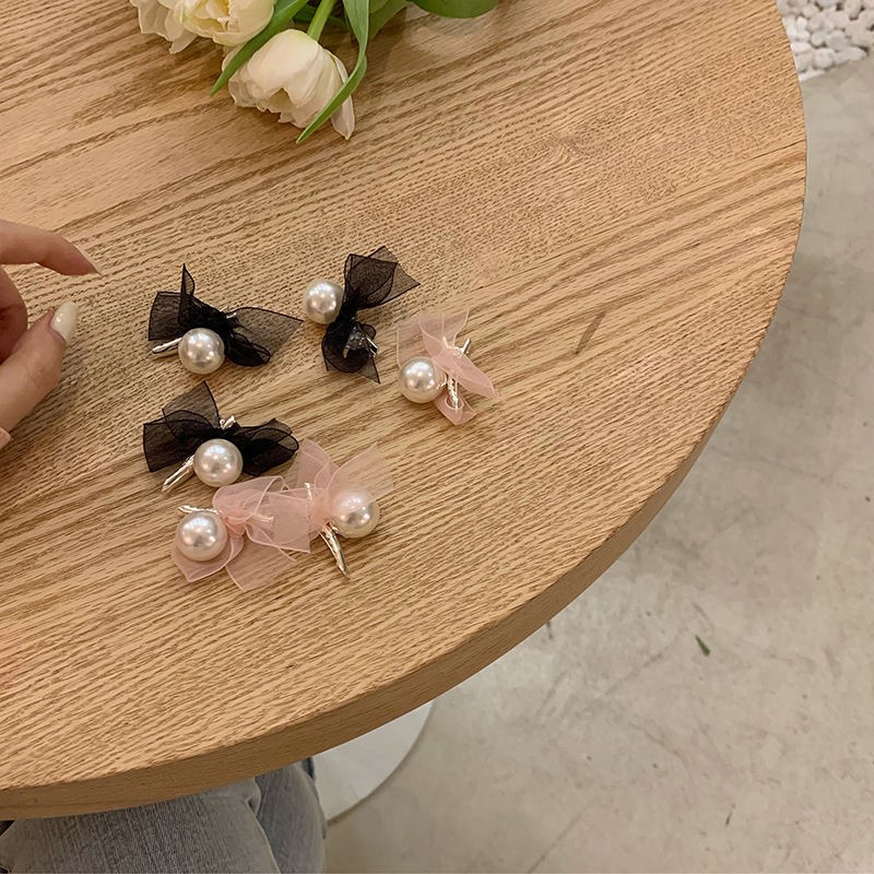 Kẹp Tóc Nơ Đính Ngọc Trai Dễ Thương