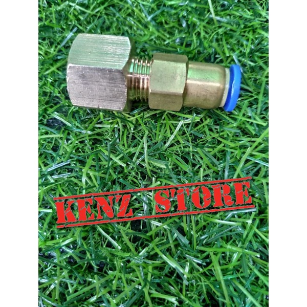 Đầu nối bơm đôi mini 12v bằng đồng, nối ren 18mm bơm đôi ra ren ngoài 13mm