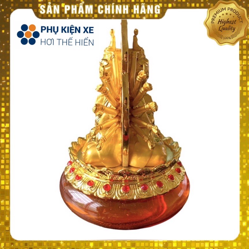 Tượng Phật Quan Âm Nghìn Tay Để Taplo Ô TÔ Cực Đẹp [ Tặng Kèm 1 Miếng dính 3M + 1 lọ nước hoa ]